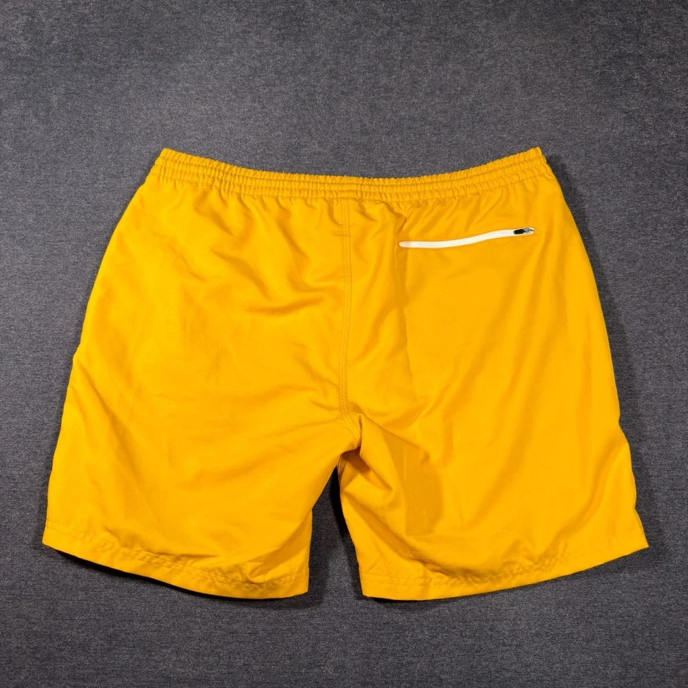 Outerknown Swim Trunks Men XL Yellow Unlined Quick Dry Board Shorts Pocket Beach